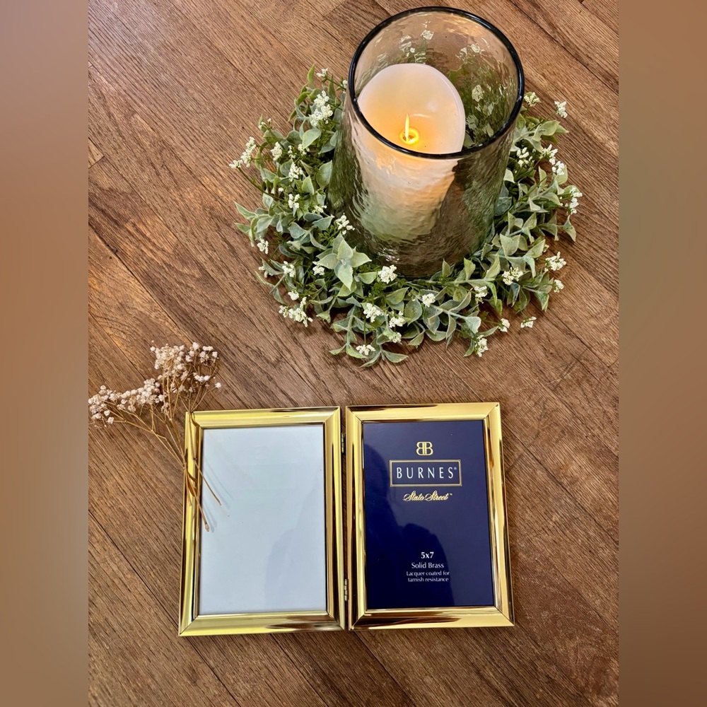 Burnes Solid Brass Double Picture Frame